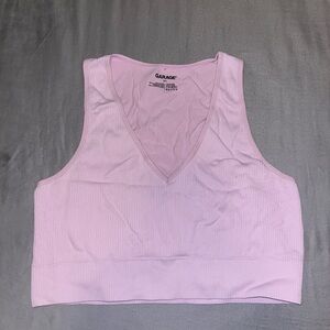 Garage Light Pink V-Neck Crop Top